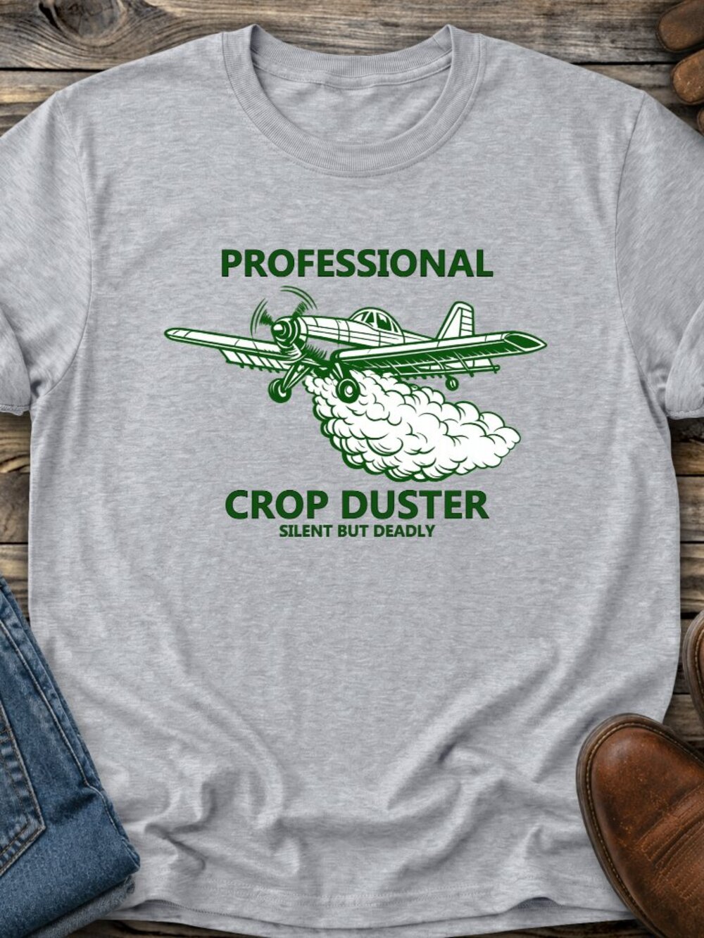 Professional Crop Duster Shirt Graphic Tee Adult Unisex Funny Farm Humor Gift
